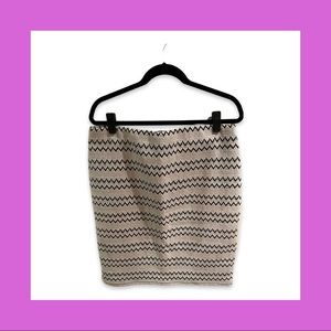 RD Style Black & White Pencil Skirt